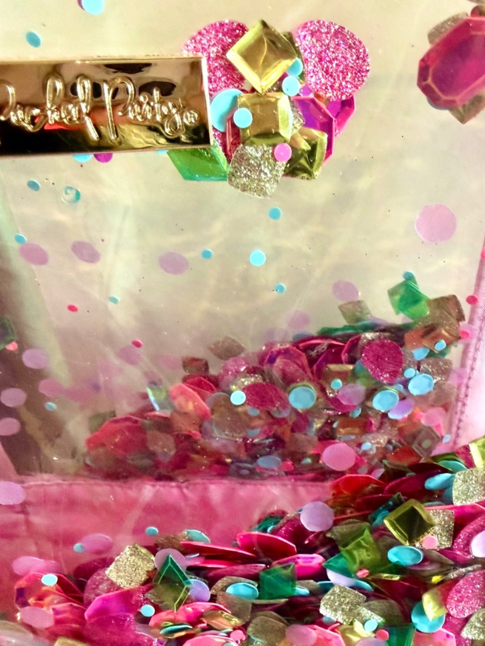 Packed Party Pink Clear Sequin Beach Pool Bag - Women's Beach & Everyday Tote - Picture 15 of 17
